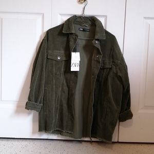 Size Small Sage Green Shacket from Zara
